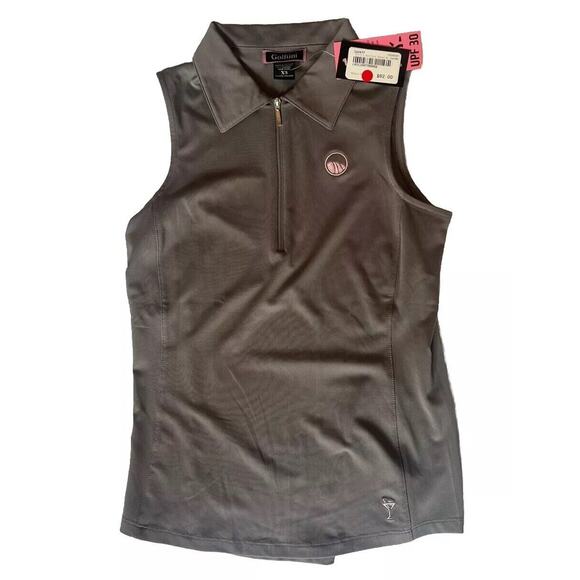 Golftini Tops - Golftini Womens Golf Tank, Size XS, Grey, Sleeveless Polo, Collared, NWT
